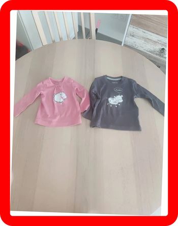 Lot de 2 tee shirt taille 2-6 mois