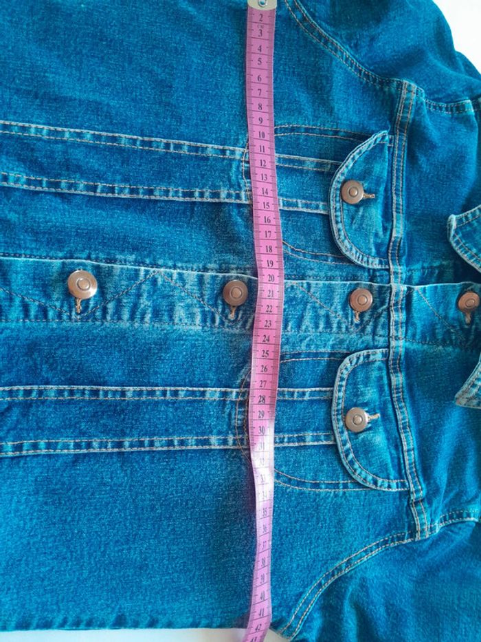 Petite veste en jean ptes bombes modèle ranger  jeans couture - photo numéro 7