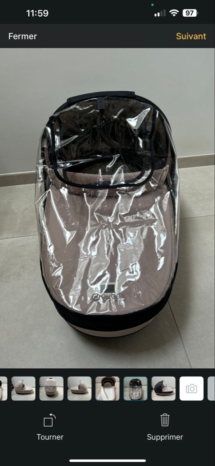 Nacelle Cybex Priam, habillage de pluie et adaptateurs - photo numéro 5