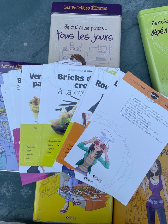Lot Les recettes d’Emma 5 coffrets de recettes Éditions Atlas - photo numéro 2