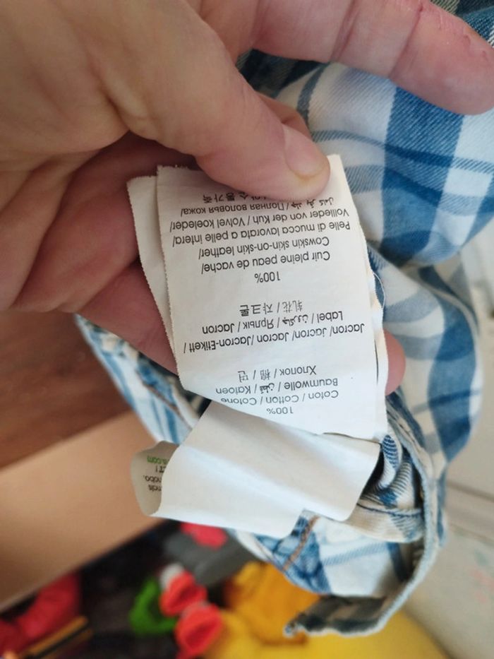 Chemise a carreaux jeans et blanc xl - photo numéro 7