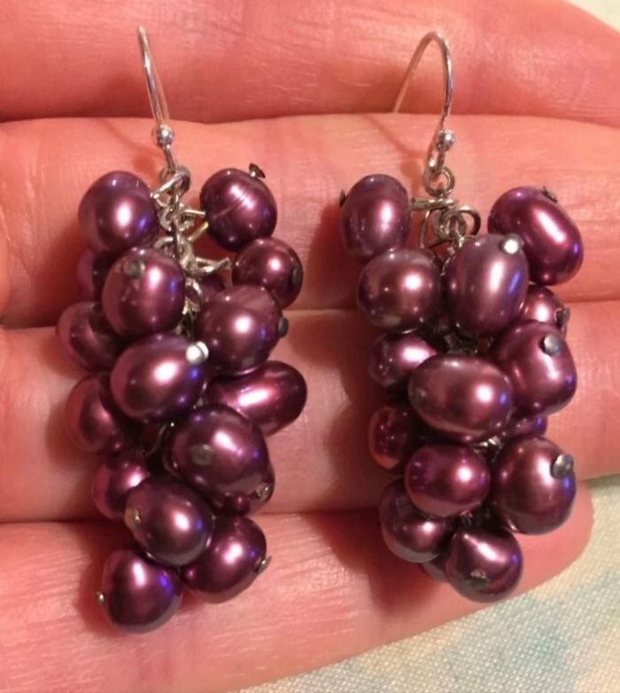 Paires Boucles D’oreilles Pendantes Perles De Culture D’eau Douce et acier inoxydable