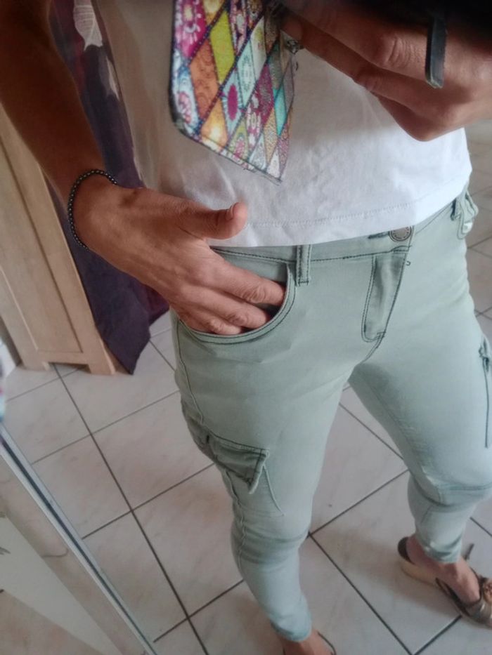 Pantalon femme 36 Street urban vert-de-gris c84 - photo numéro 6
