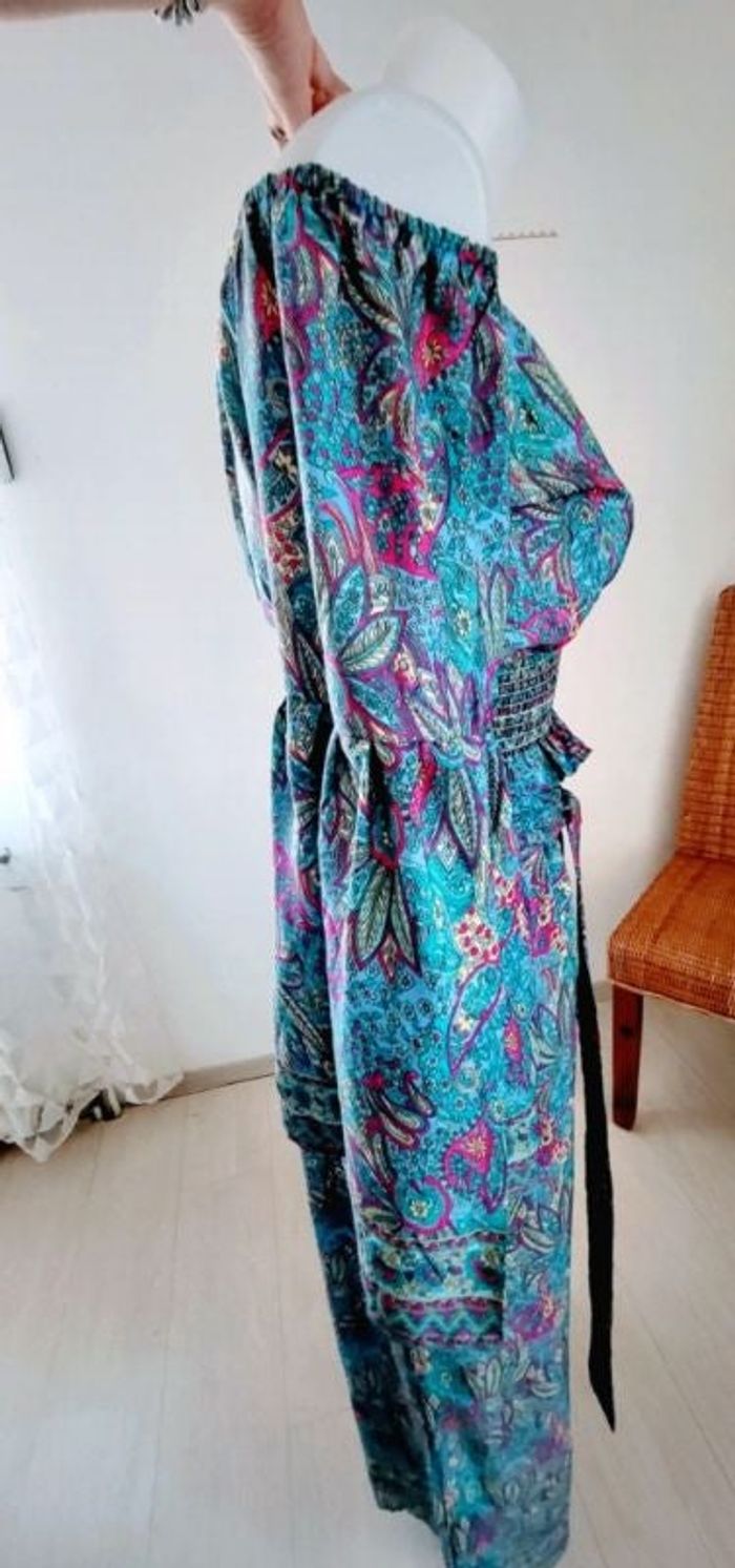 Ensemble en soie turquoise. T38/40