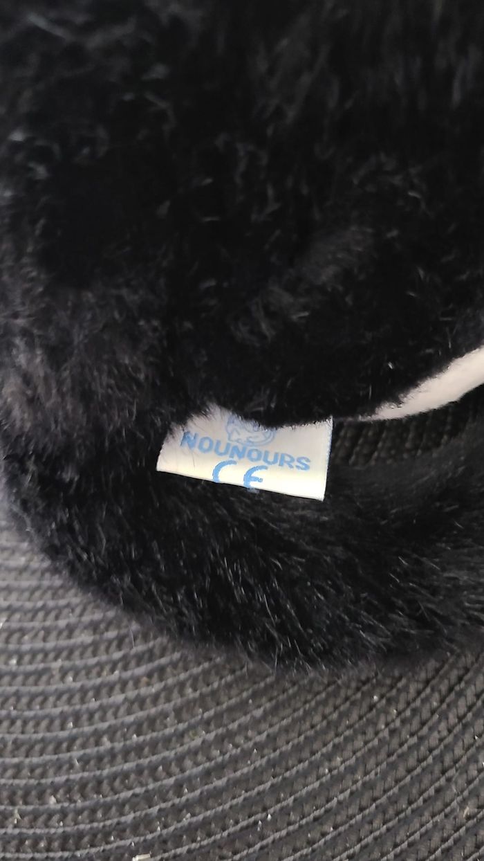 peluche chat noir et blanc marque nounours vintage - photo numéro 3