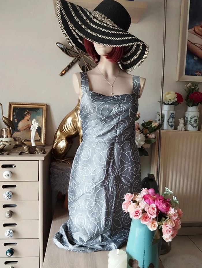 🌿Robe Drapée Motifs Fleuris Soie Sauvage T36/38🌿