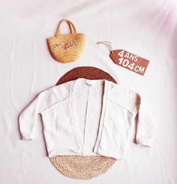 Veste, gilet sans boutons 👸 écru, 4 ans, tao