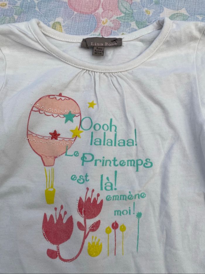 Très beau haut pull teeshirt manches longues 4 ans - photo numéro 2