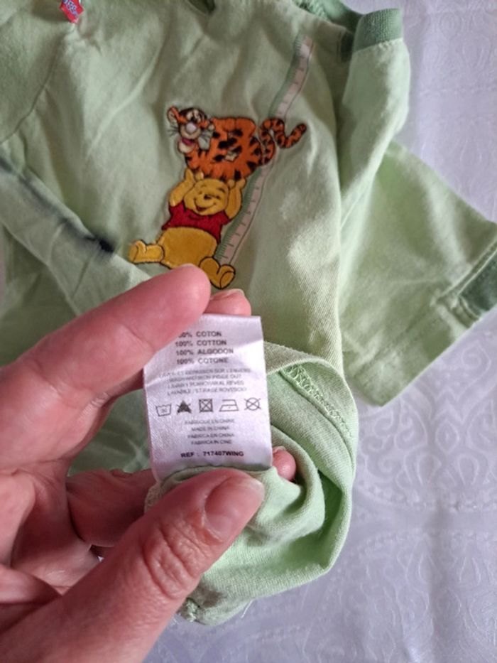 Tee-shirt Winnie l'ourson vert clair 12mois disney - photo numéro 4
