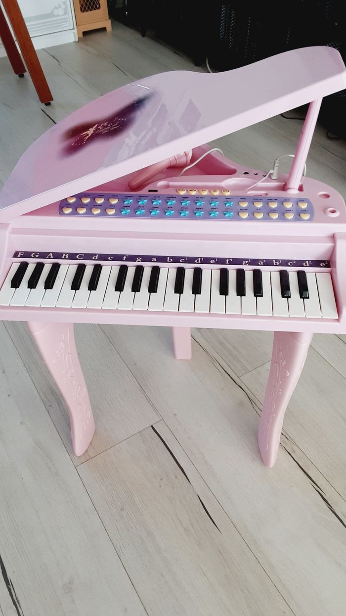 Jeu jouet enfant piano à queue rose électronique avec micro Homcom - photo numéro 2