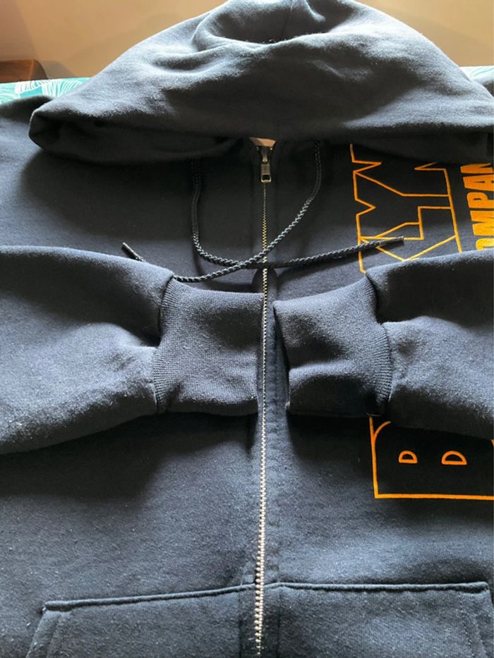 Sweat zippé à capuche bleu marine pour homme Champion Brooklyn Roasting Company taille S 265 - photo numéro 6