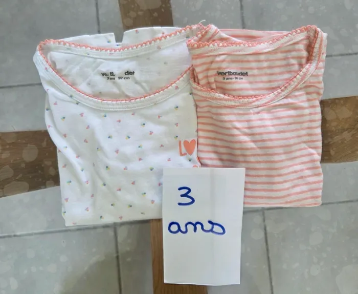 Lot de 2 maillots de corps taille 3 ans