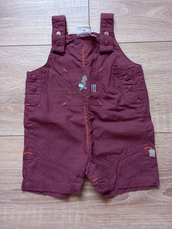 Short salopette prune marque au bisou 3 mois