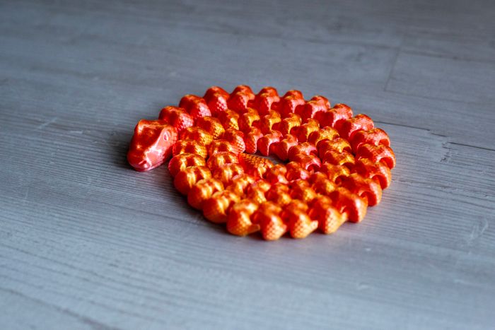 Serpent articulé 78 cm - Orange & Rose Gold - Jouet déco flexible - photo numéro 6