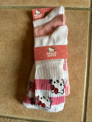 Lot 3 paires chaussettes rose blanche Hello Kitty Taille unique