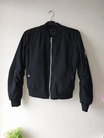 Bomber blouson aviateur zippé noir