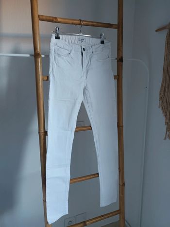 Pantalon blanc taille haute La Halle taille 38