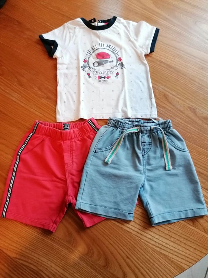 Lot 2 short et Tshirt Terre de Marins 24 mois