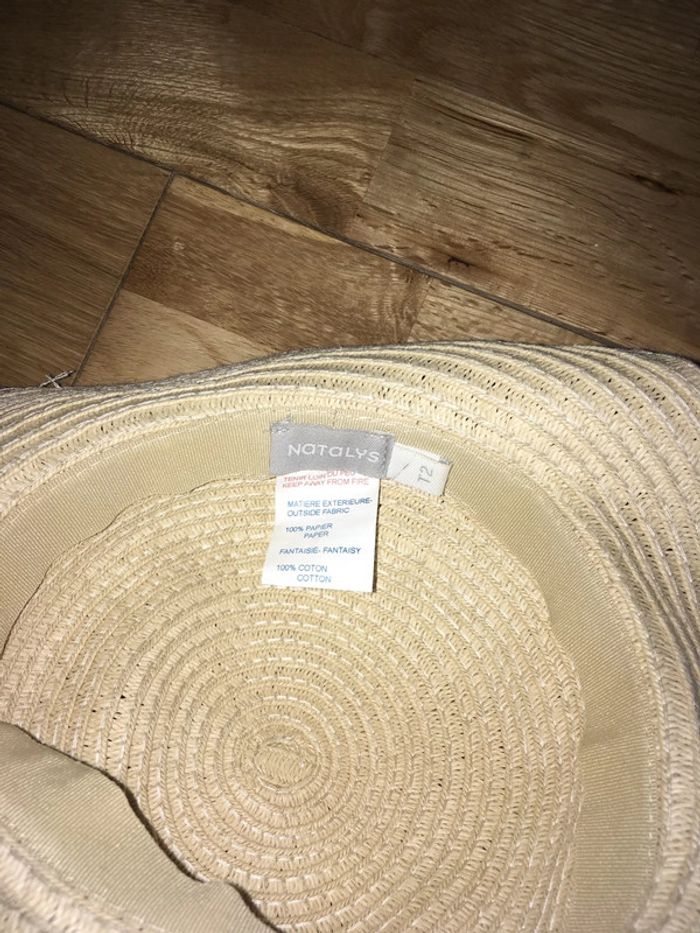 Chapeau de paille bébé natalys t2 - photo numéro 3