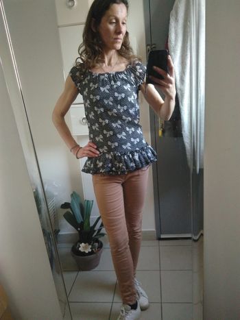 Top femme noeud à pois 36     c39