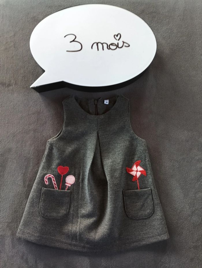 Robe sans manche Fille 3 mois sucre d'orge cœur