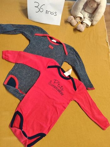Lot de 2 bodies manches longues 36 mois