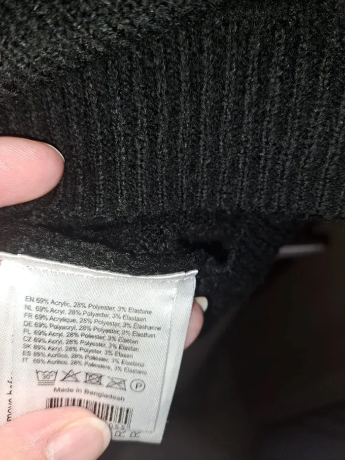 Robe pull noire jamais portée chaude douce Liz Devy M sans ceinture - photo numéro 6