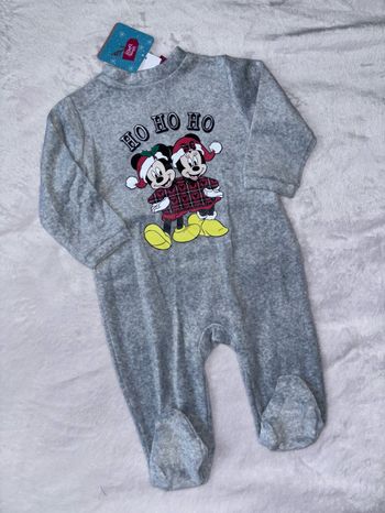 Pyjama de noel polaire gris Mickey et Minnie