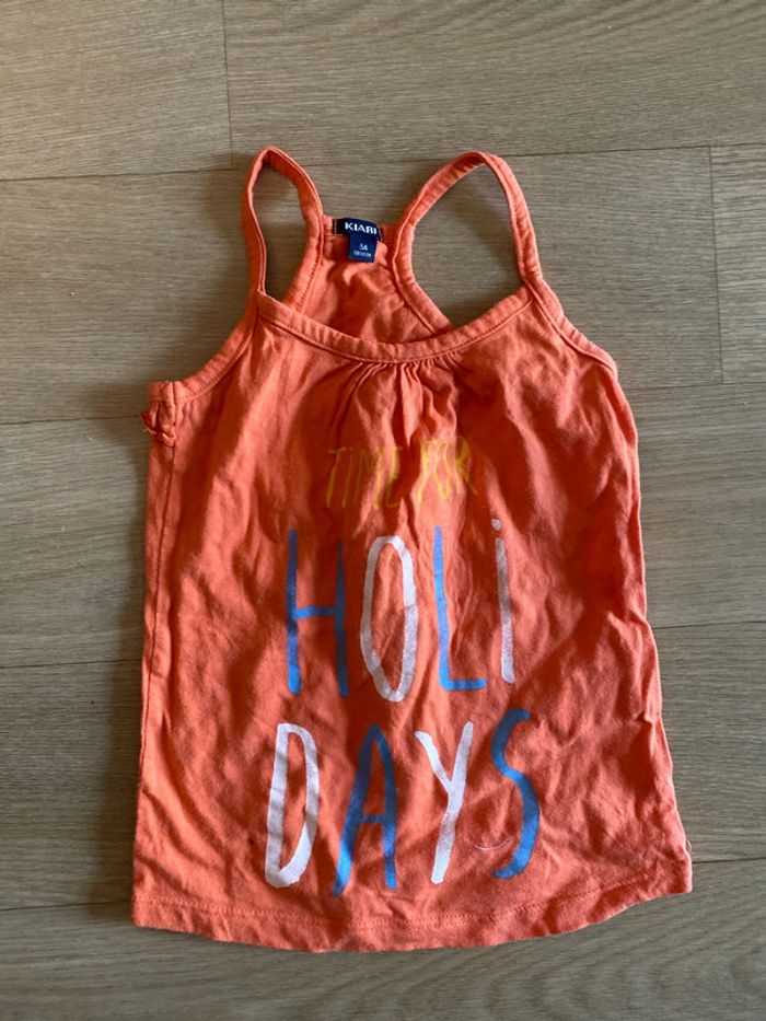Petit débardeur Kiabi orange pour fille de 5 ans