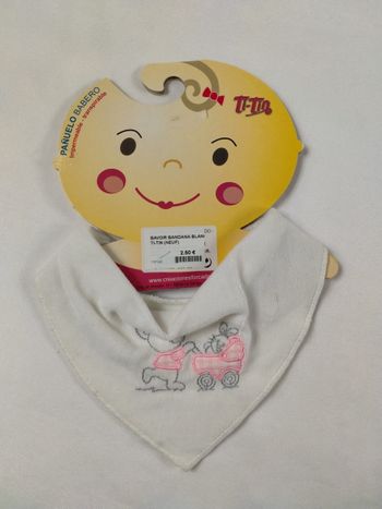 Bavoir bandana blanc ti-tin (neuf)