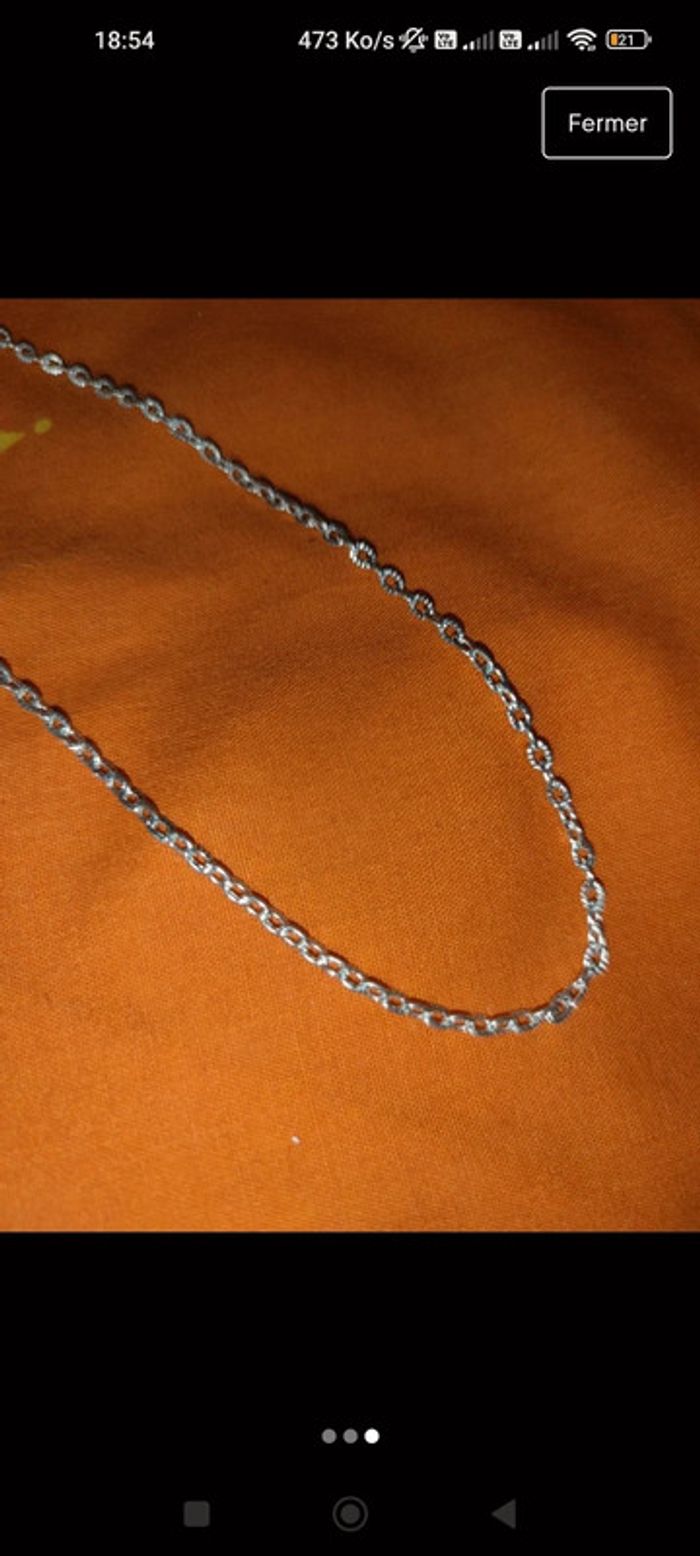 Chaine fantaisie métal argenté 46 cm - photo numéro 3