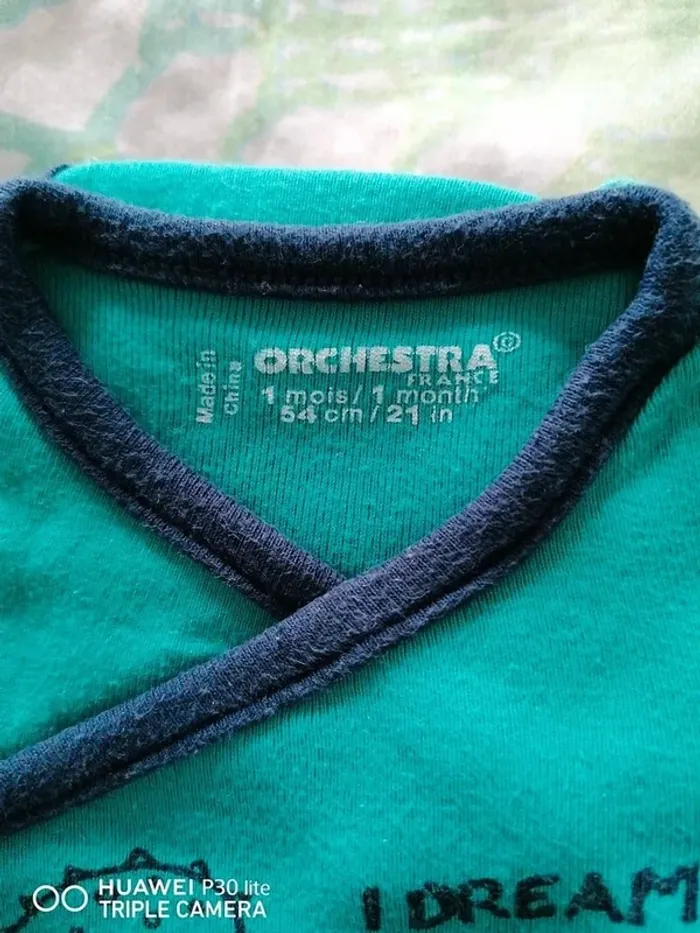 3 bodies manche longue Orchestra taille 1-3 mois / 56 cm - photo numéro 2