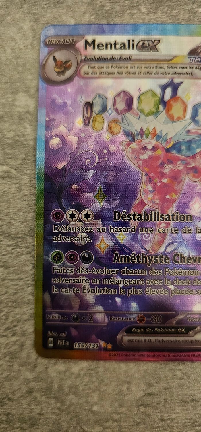 Carte Pokémon Mentali EX évolutions prismatiques - photo numéro 4