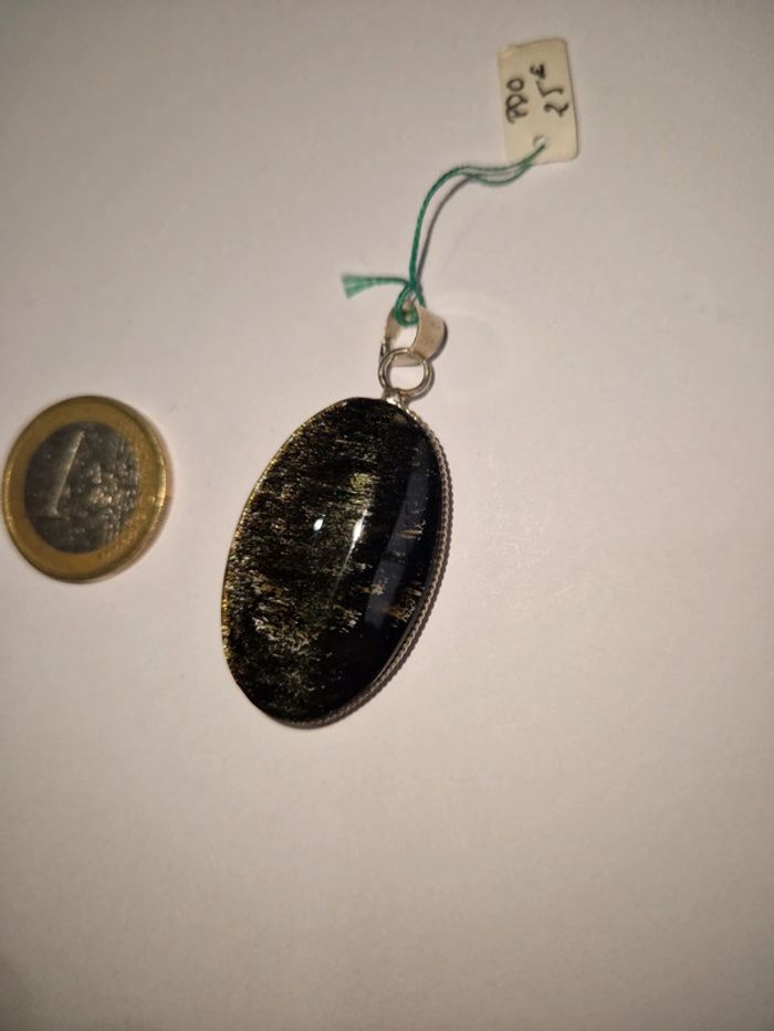 Pendentif obsidienne dorée Mexique - photo numéro 7