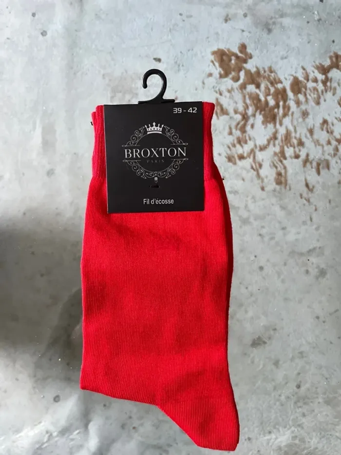 Paire de chaussettes rouges 100% coton 39-42 Broxton