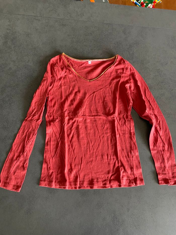 T-shirt manches longues rouille femme taille 38/40