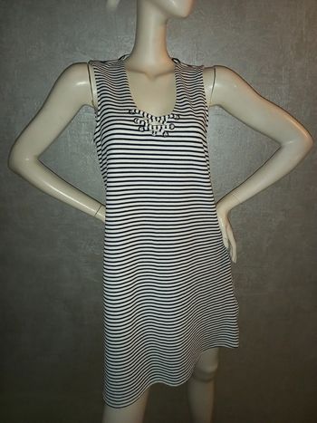 robe blanche rayé noire mim taille 42