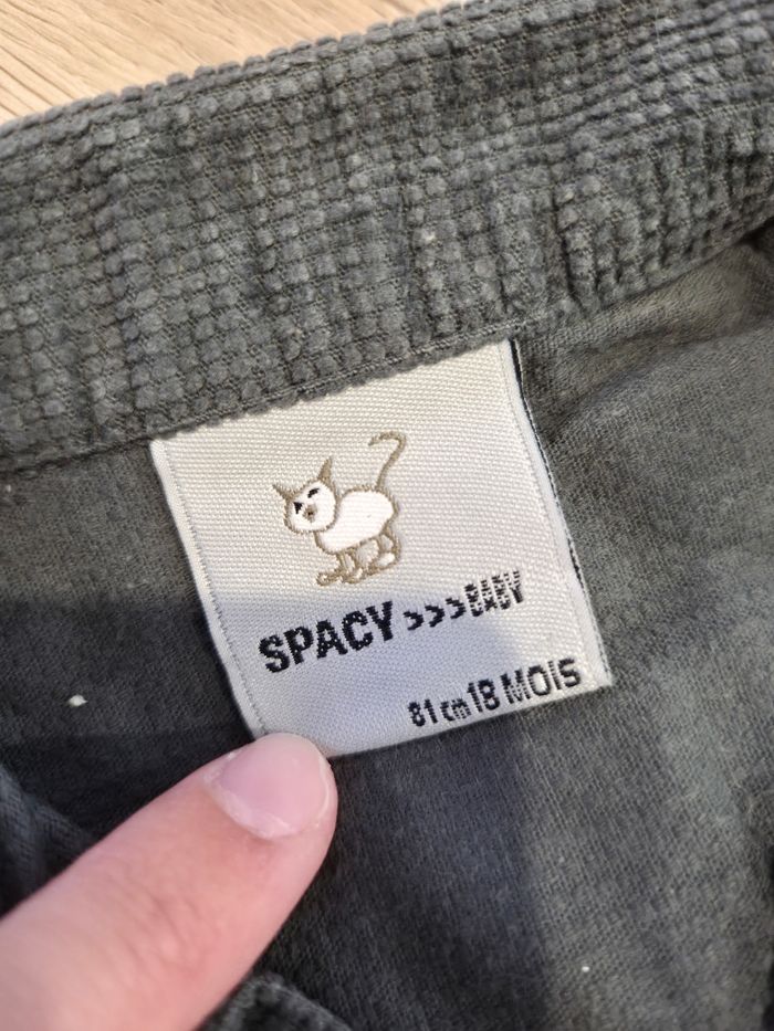 Chemise en velours côtelé gris foncé, Spacy Baby, 18 mois - photo numéro 3