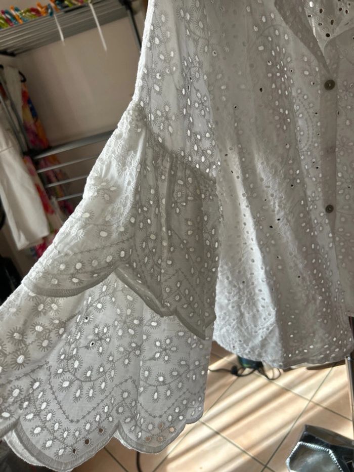 Chemise blanche broderie anglaise Toscandjoe - photo numéro 2