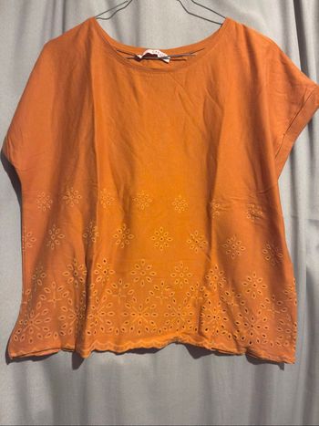 T shirt brodé orange