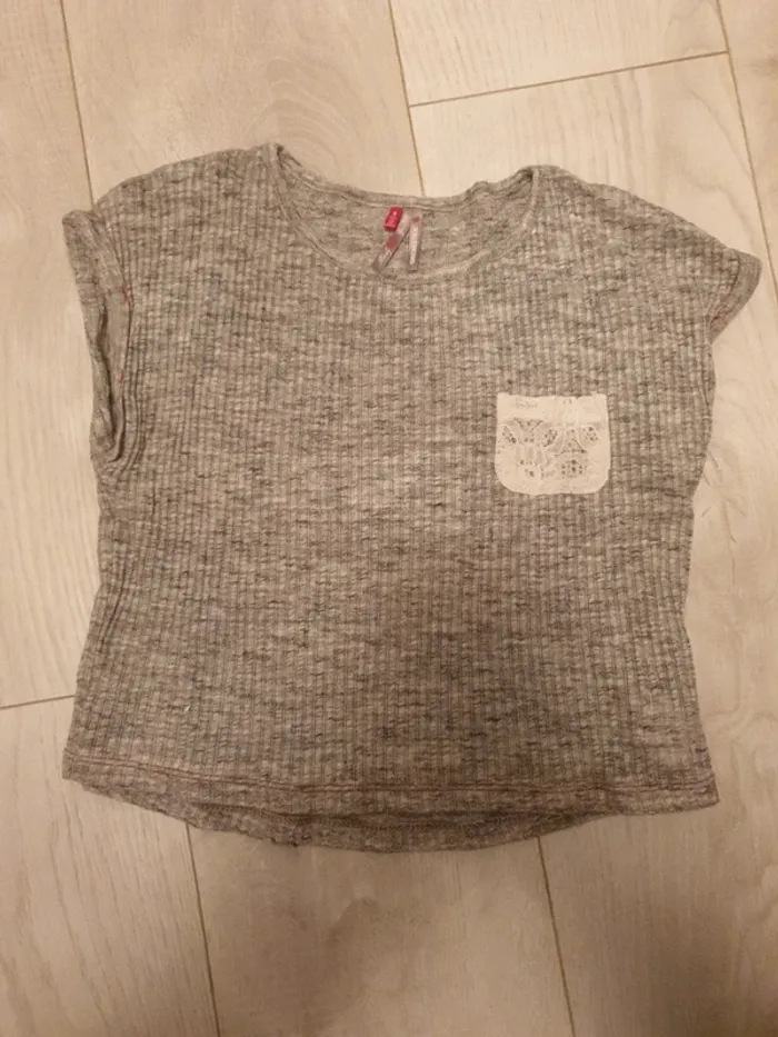 Tee-shirt gris chiné 8 ans - photo numéro 2
