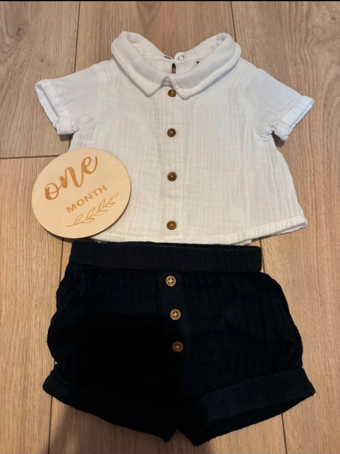 Ensemble chemise, gilet + short
