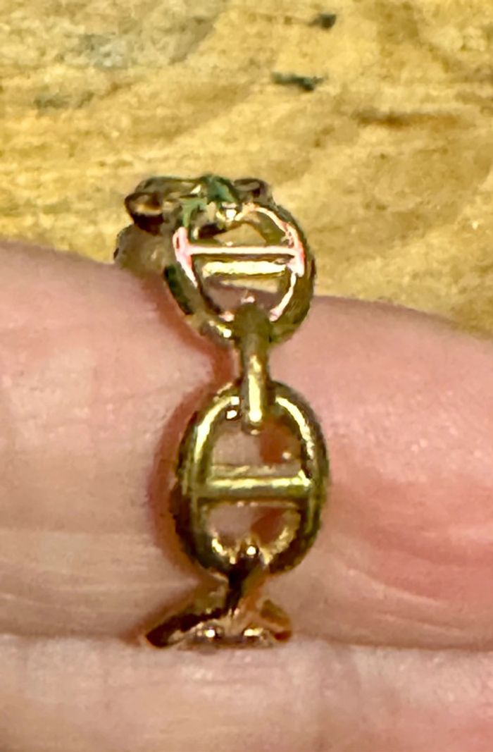 Boucles d’oreilles créoles moyennes maillons farandoles cd acier inoxydable or - photo numéro 3