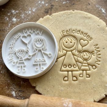 Emporte-pièce ¡Felicidades MAMA! Maman Fille Découpoir Biscuit Fête des Mères Pâte à Sucre