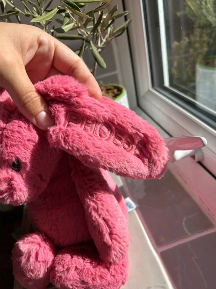 Lapin Jellycat personnalisé Phoebe cerise - photo numéro 3