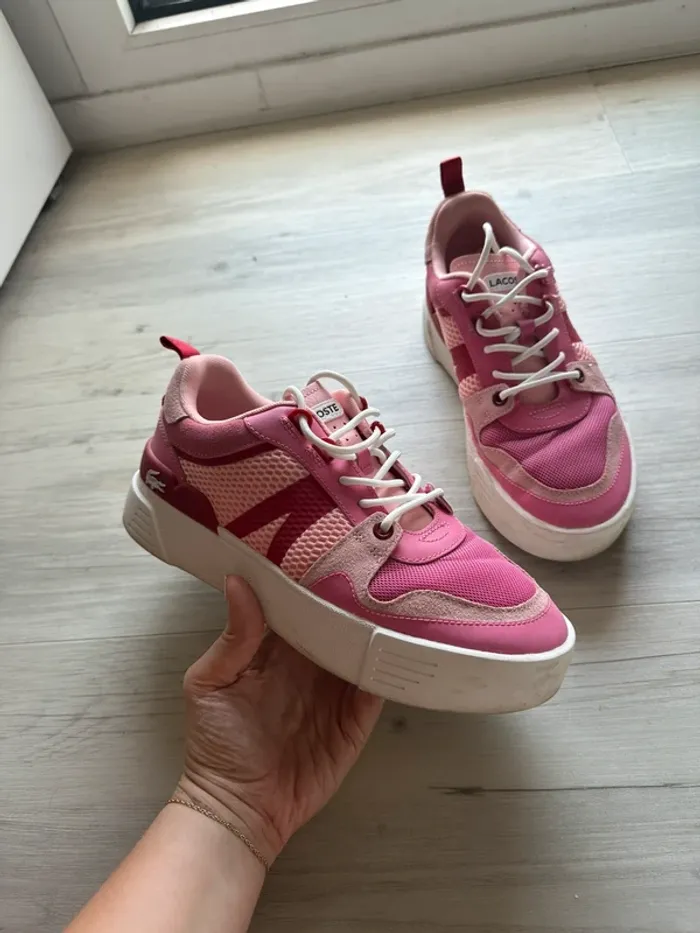 Baskets Lacoste rose - photo numéro 3