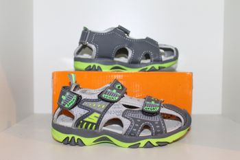 jolies sandales nus pieds grise et verte 28