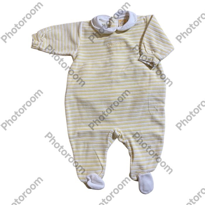 Bout’chou Pyjama Grenouillère jaune/blanc Taille 3 mois