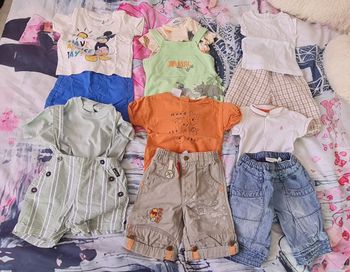 Lot de 6 ensembles garçon 3 mois été short pantalon salopettes tee-shirts 