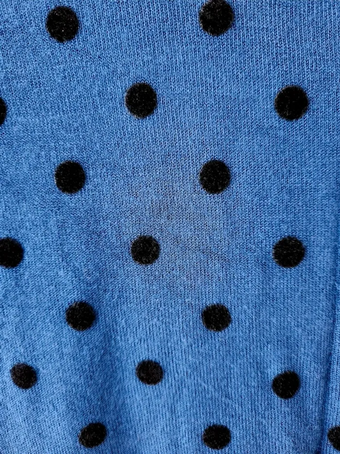 Pull bleu KOOKAÏ à pois noirs – Taille S - photo numéro 4